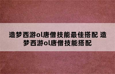 造梦西游ol唐僧技能最佳搭配 造梦西游ol唐僧技能搭配